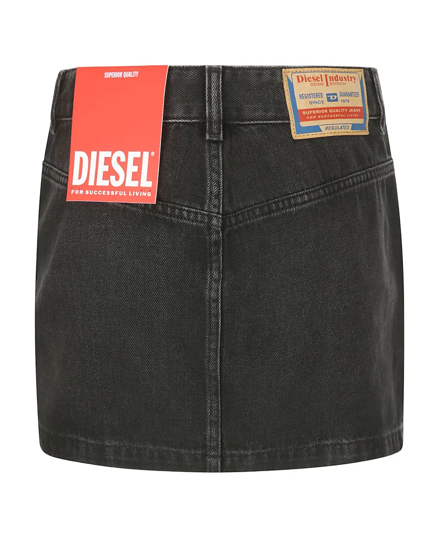 De-Ron Logo Patch Denim Mini Skirt