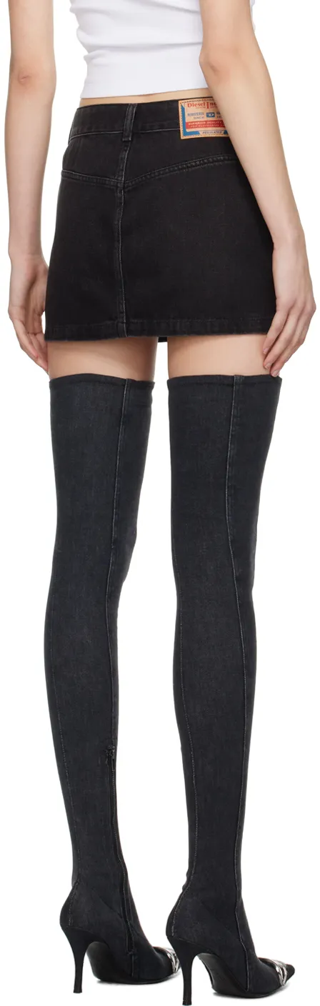 De-Ron Logo Patch Denim Mini Skirt