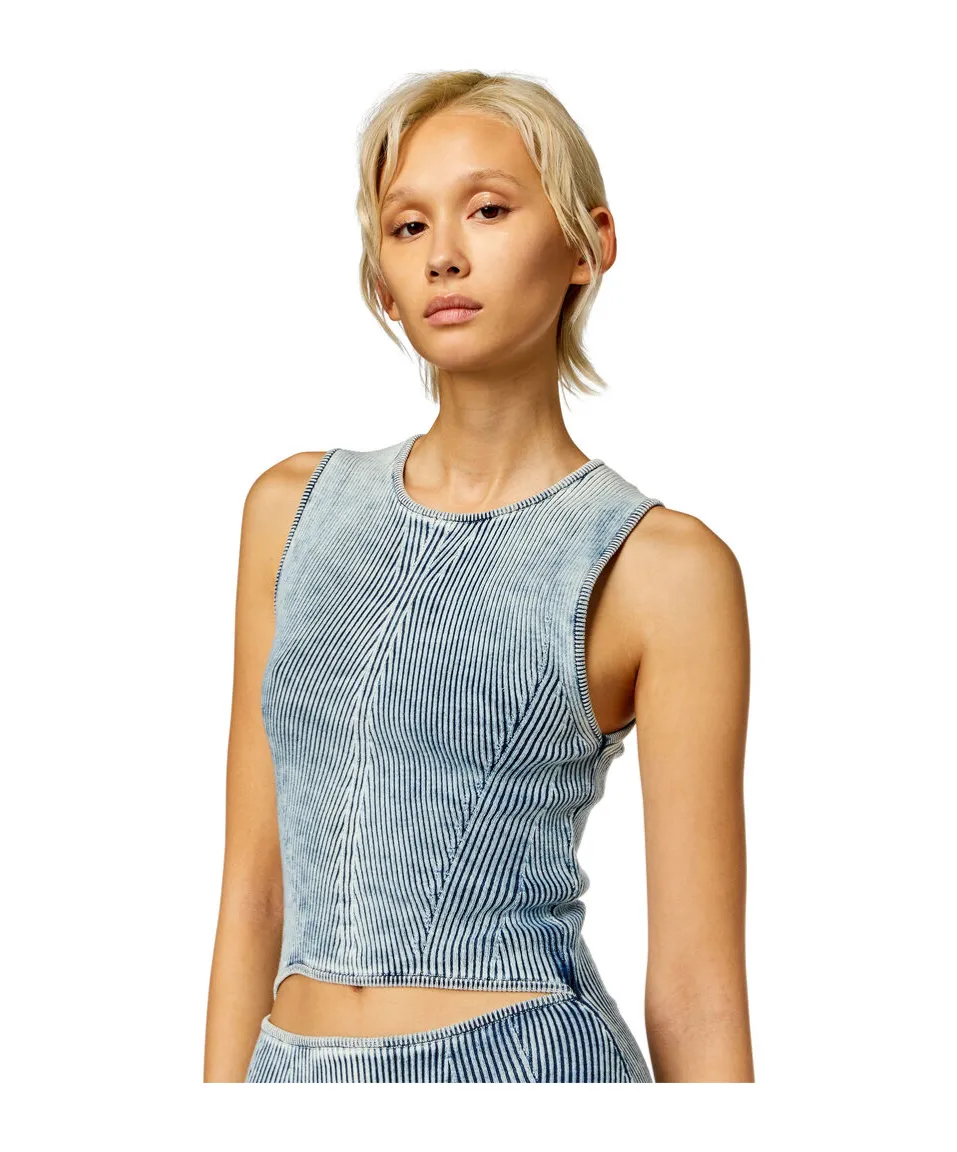 M-Taryn Cut-Out Ribbed-Knit Sleeveless Midi Dress
