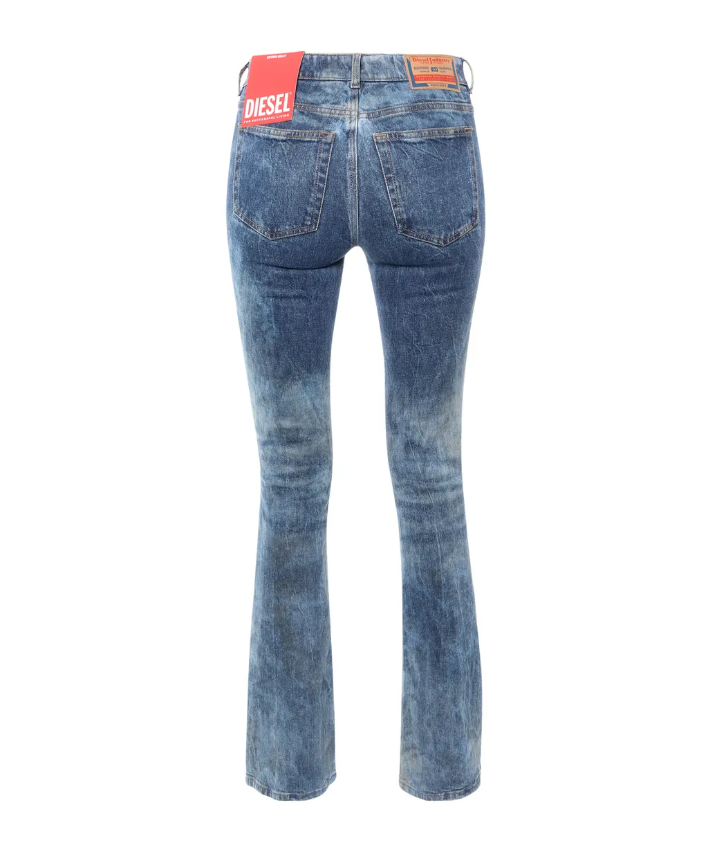 Logo Patch Embellished Flared Jeans