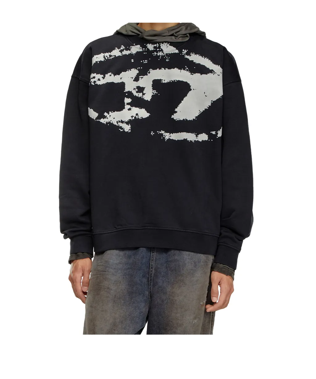 S-Boxt-N5 Distressed Flocked Logo Sweatshirt
