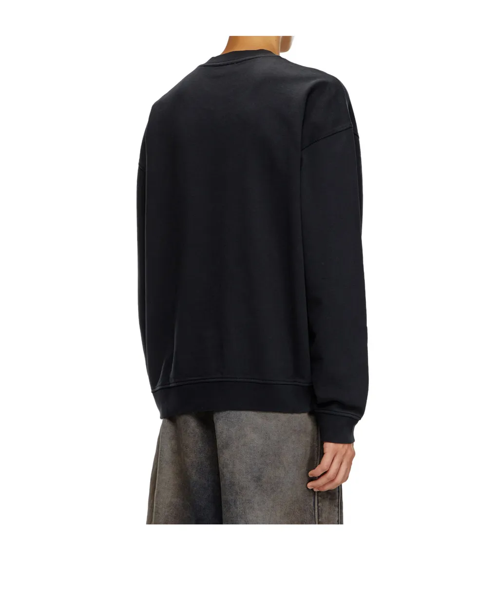 S-Boxt-N5 Distressed Flocked Logo Sweatshirt