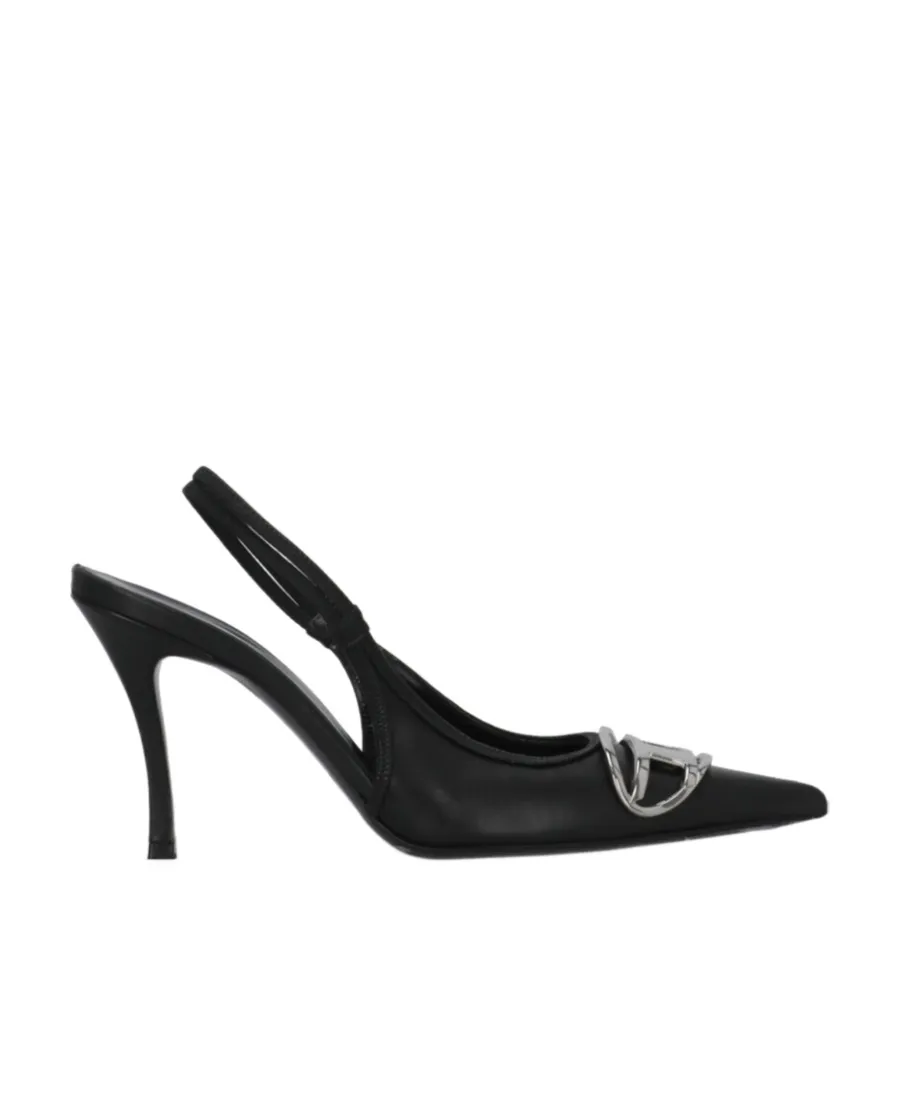 Logo Plaque Slingback Pumps