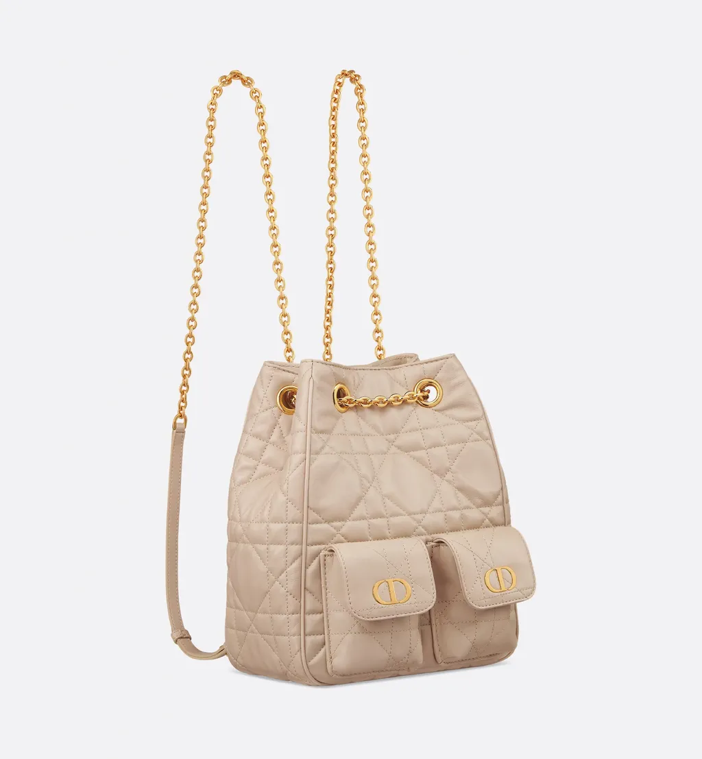 Medium Dior Caro Multicarry Backpack With Chain