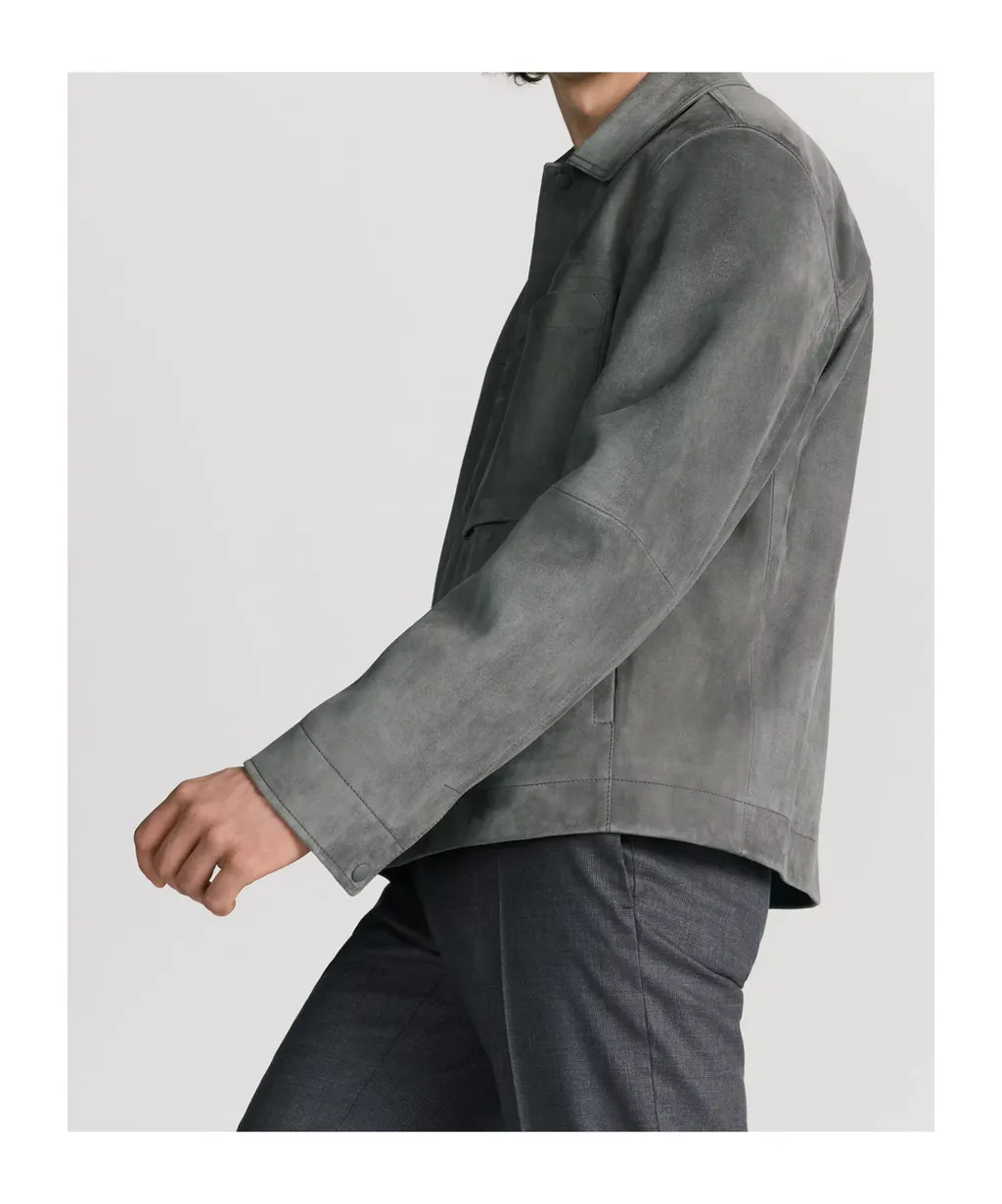 Blouson Collared Button-Up Jacket