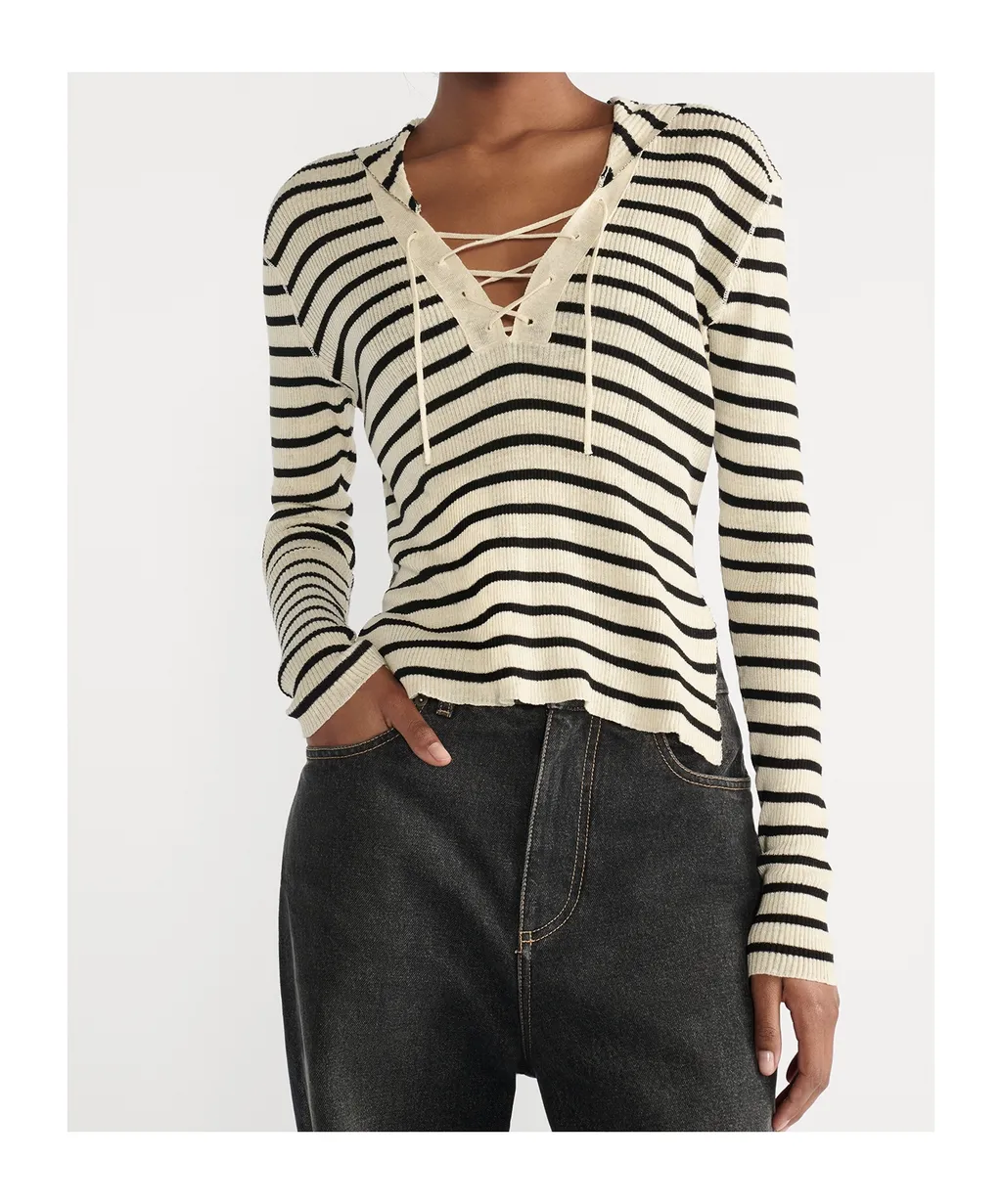 Striped V-Neck Knitwear
