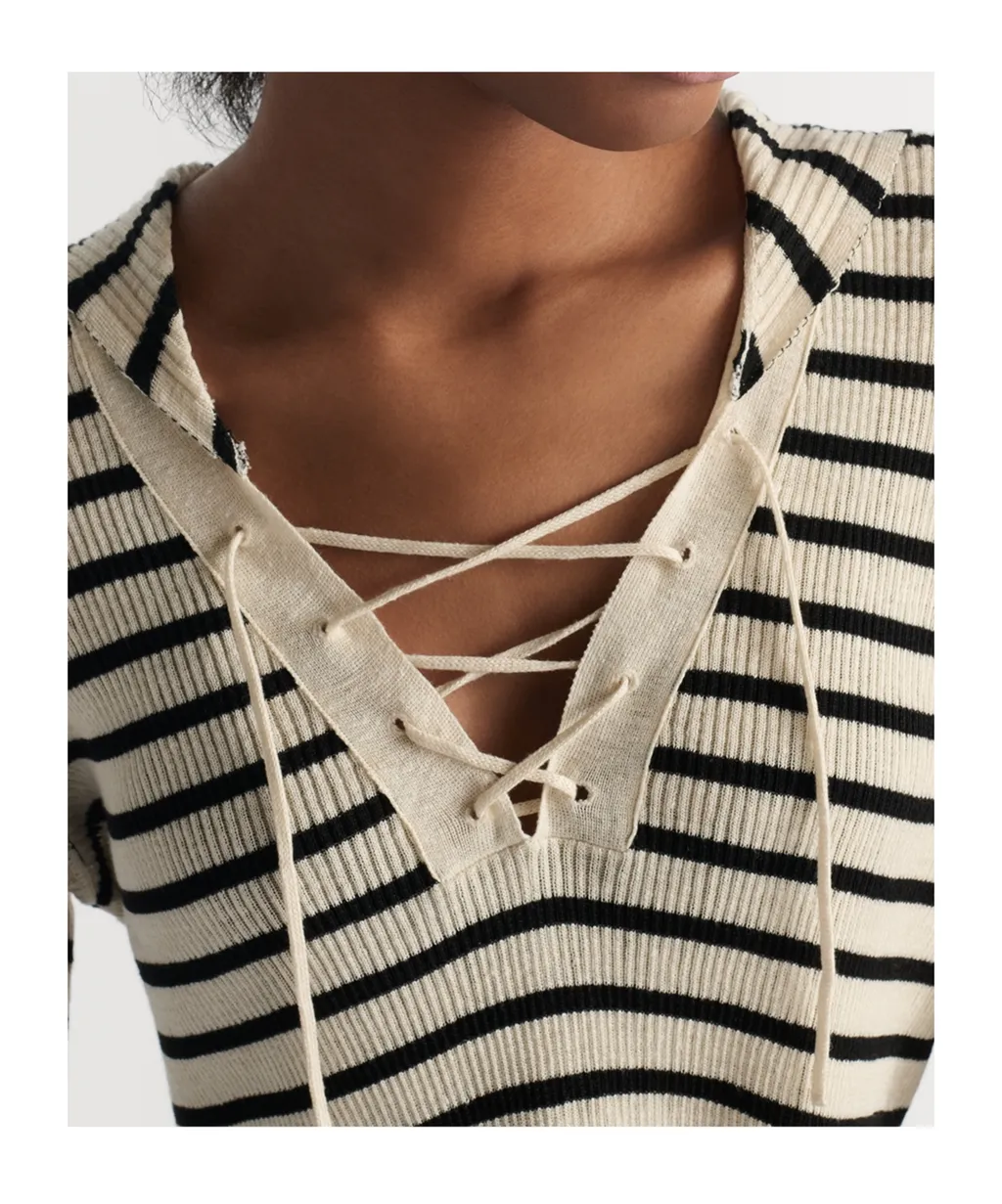 Striped V-Neck Knitwear