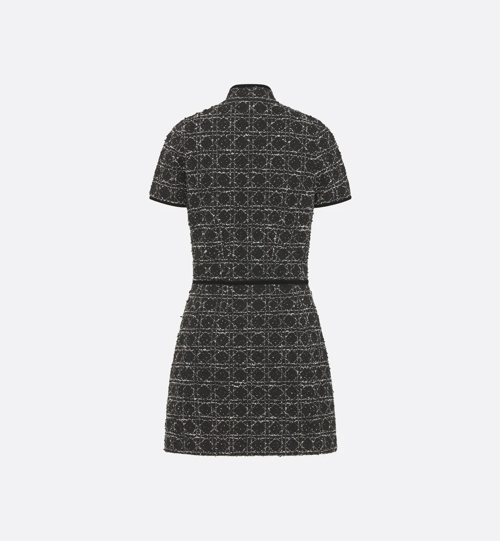 Short Macrocannage Flared Dress