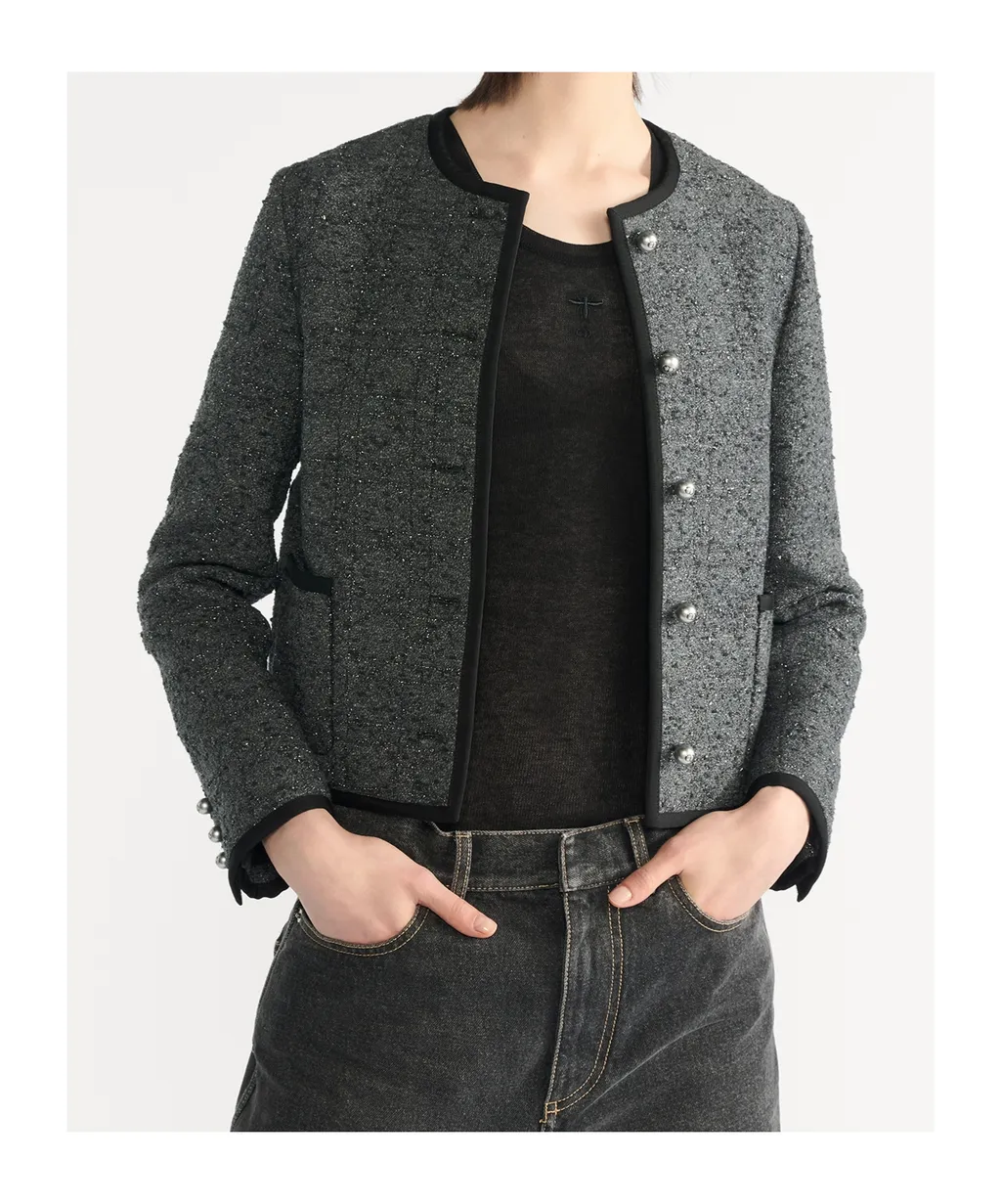 Macrocannage Cropped Jacket