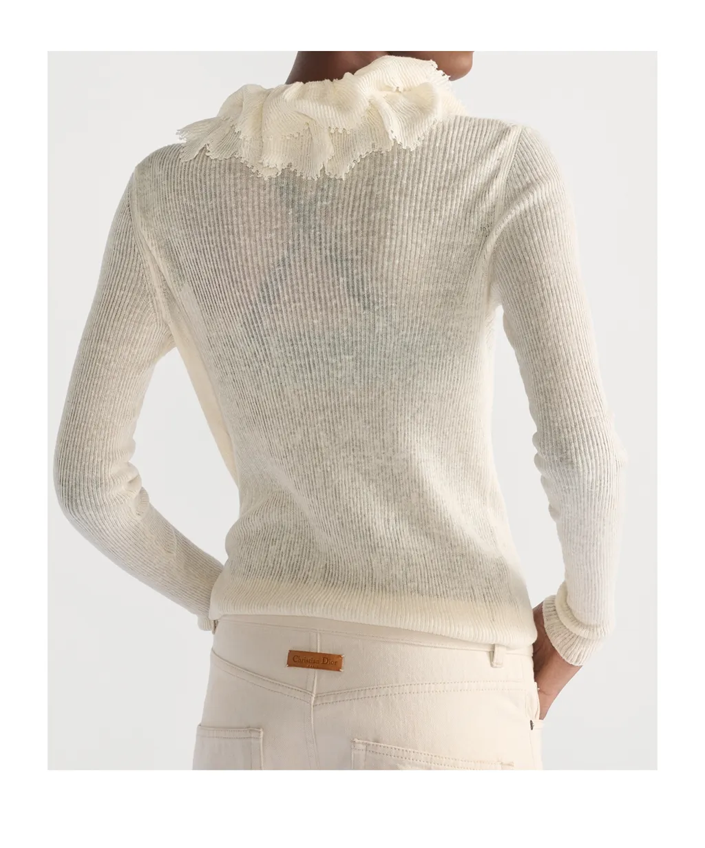 Cardigan With Removable Ruched Collar