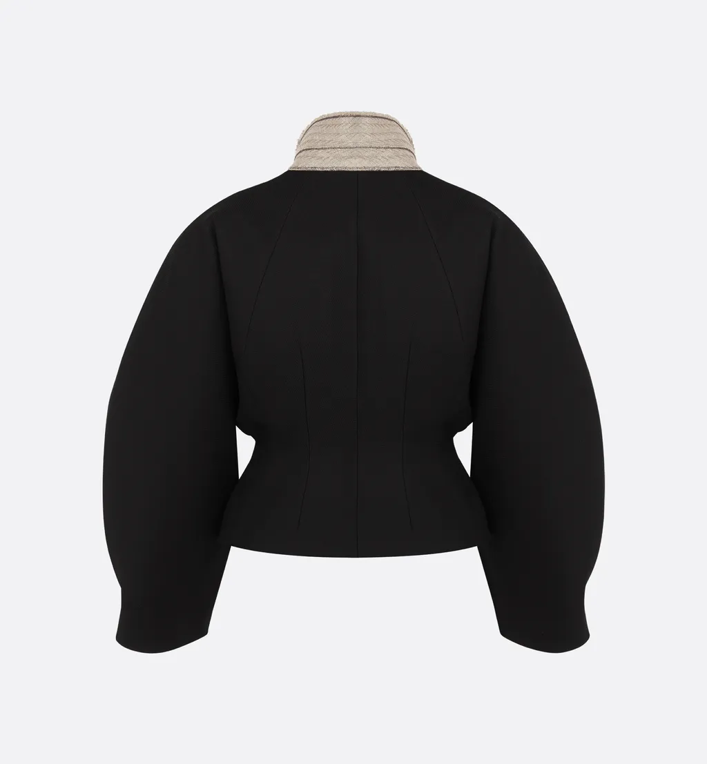 Fitted Jacket With Puff Sleeves
