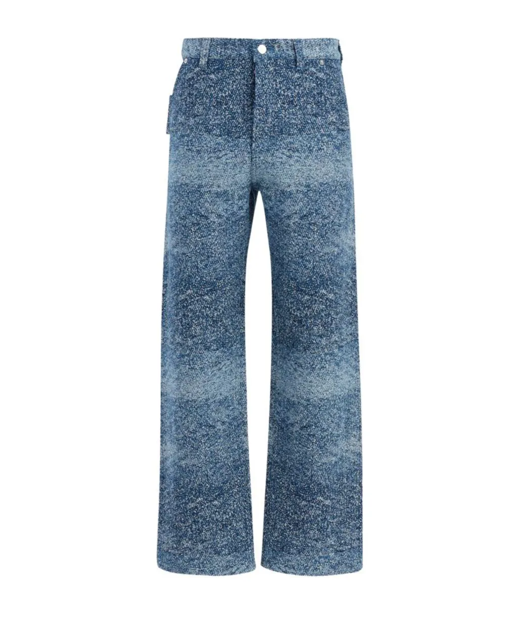 Textured Straight-Leg Pants