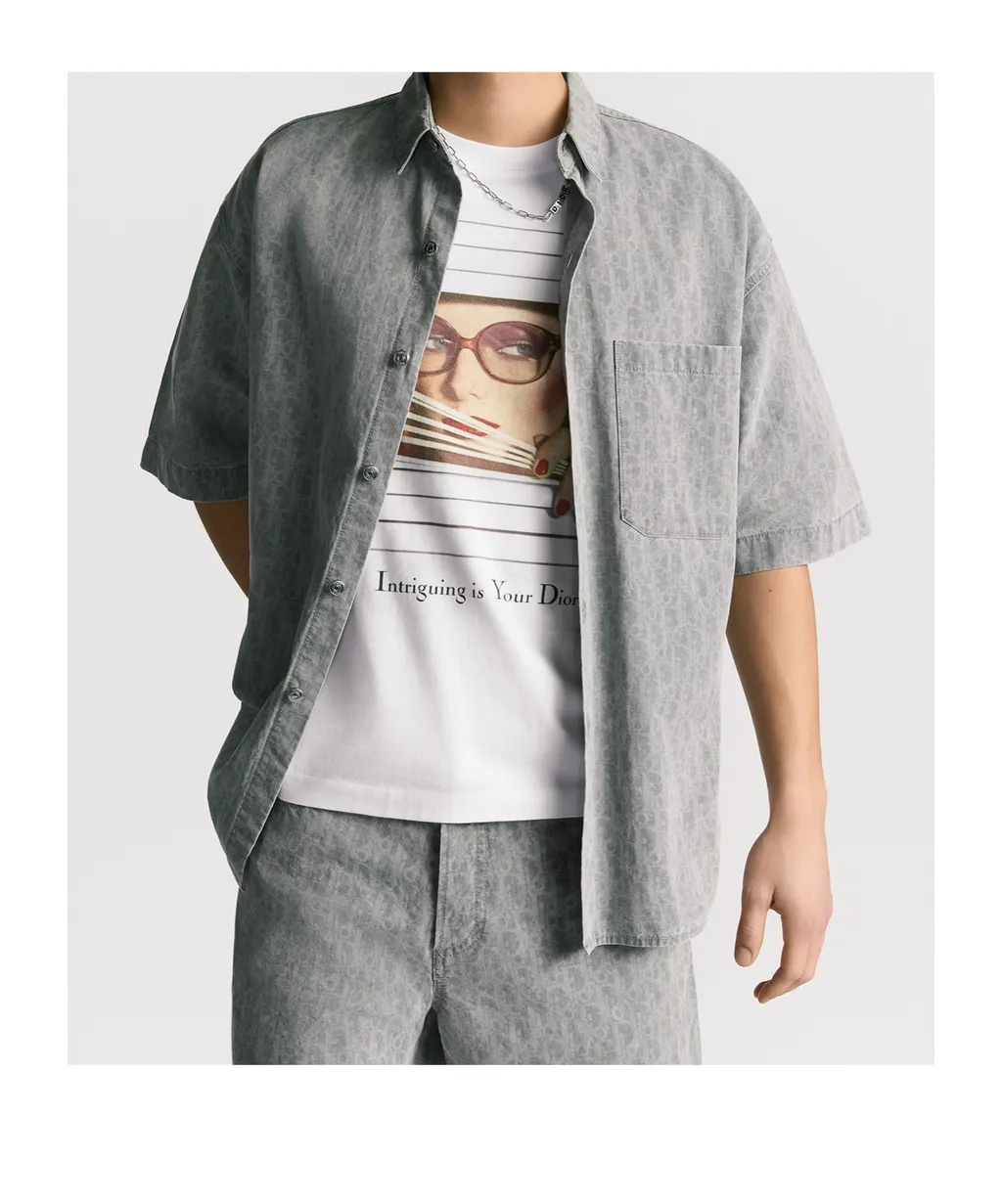 Oblique Short-Sleeved Overshirt