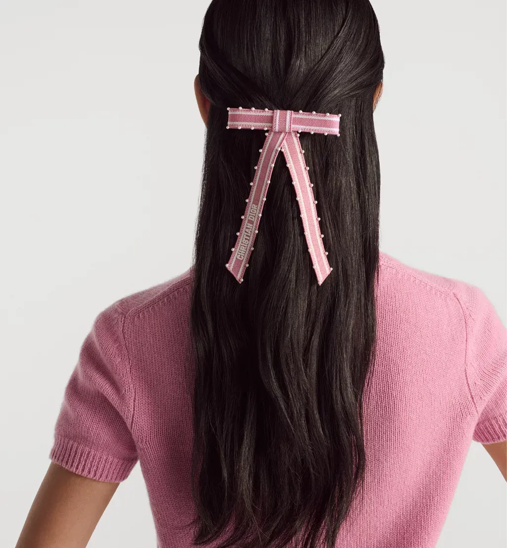 Christian Dior Embroidered Dior Twist Bow