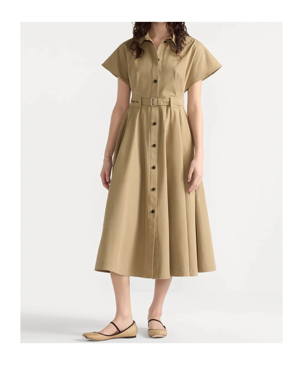 Mid-Length Belted Shirtdress