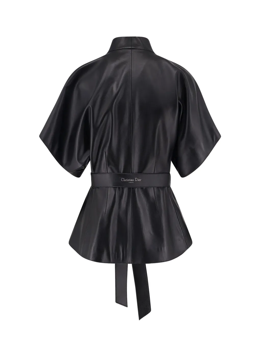 Long-Sleeved Leather Jacket