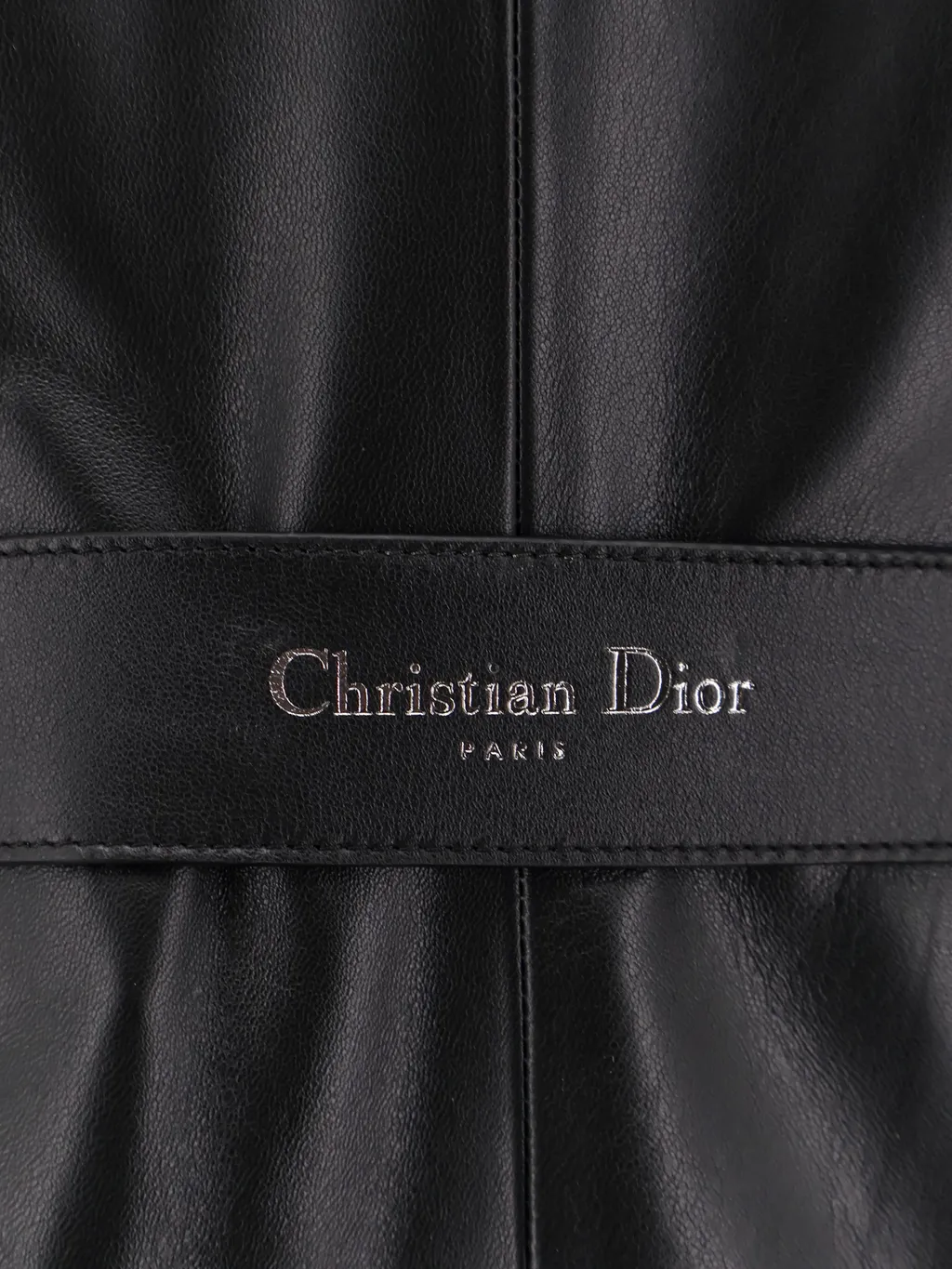 Long-Sleeved Leather Jacket