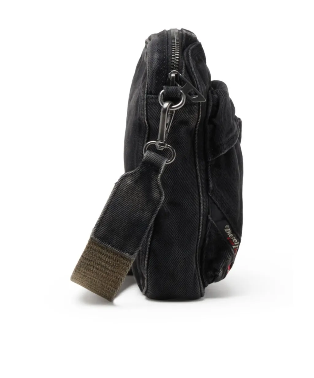 Zip-Fastening Denim Messenger Bag