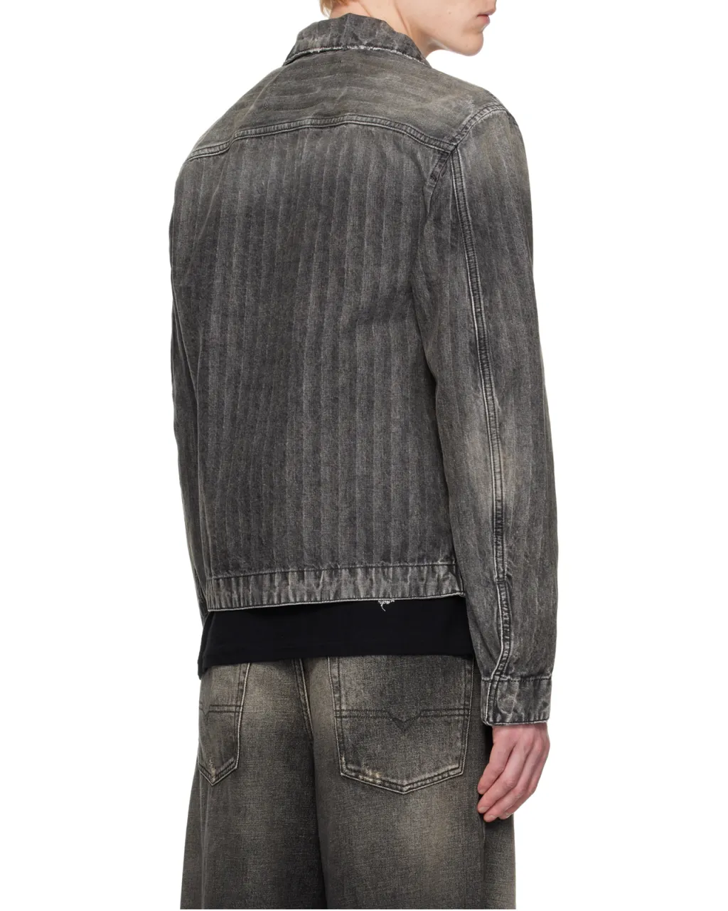 Blouson Jacket In Herringbone Denim