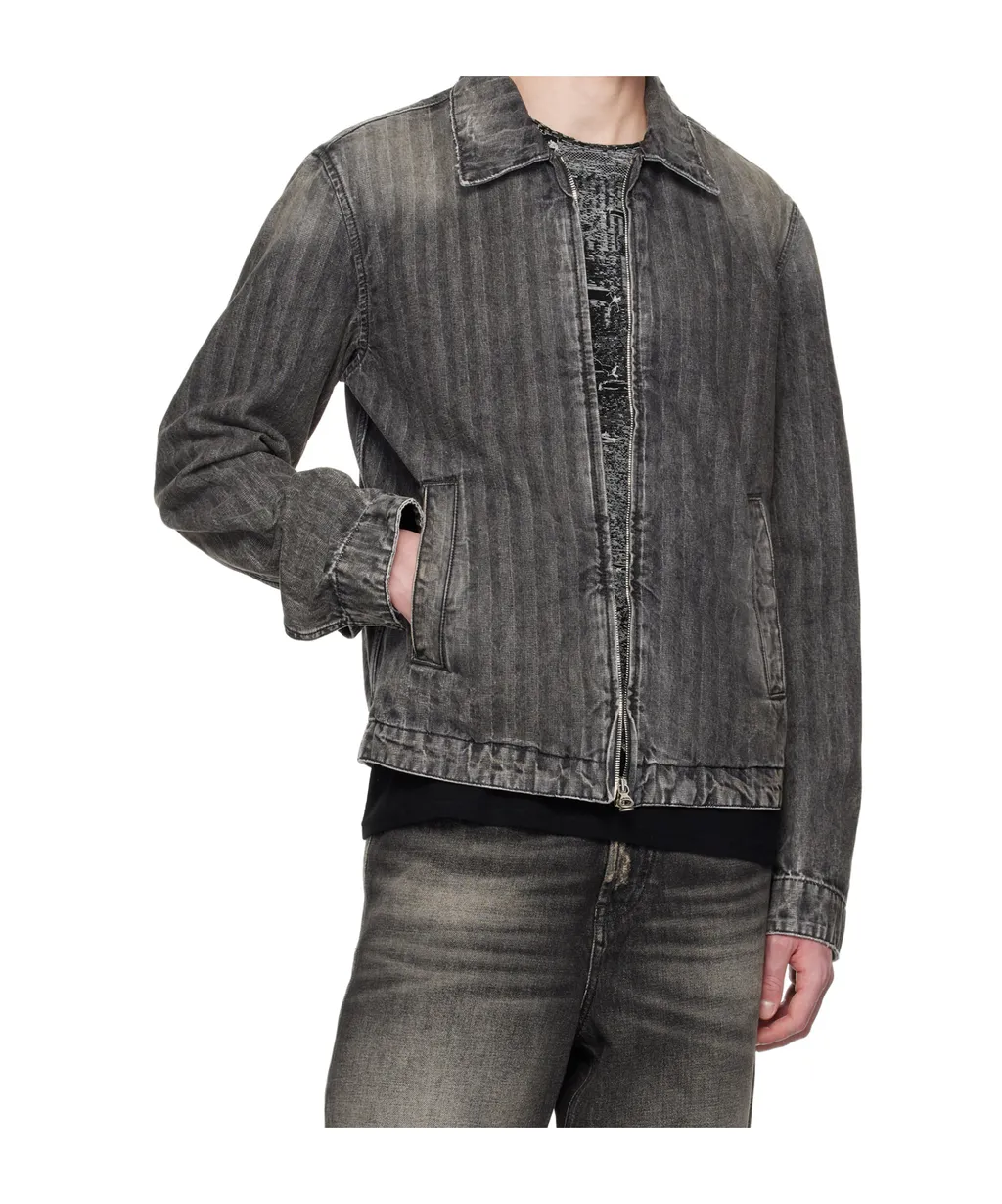 Blouson Jacket In Herringbone Denim