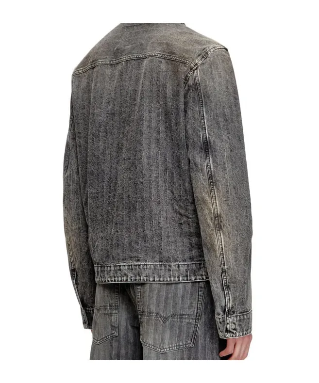 Blouson Jacket In Herringbone Denim