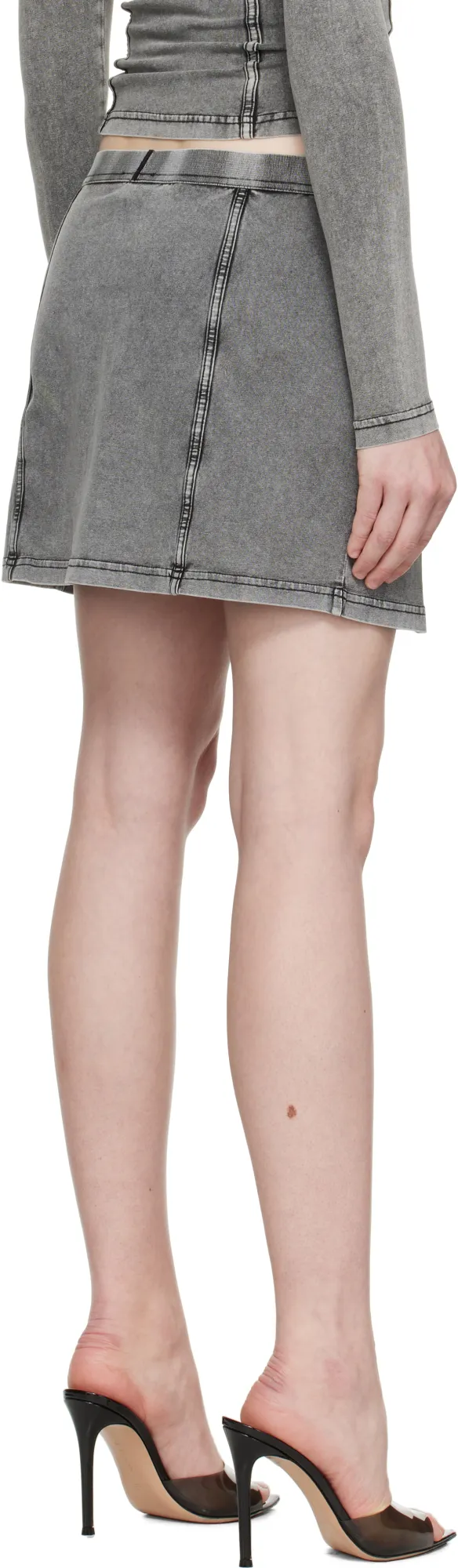 O-Aleggra-Mini Denim-Effect Skirt