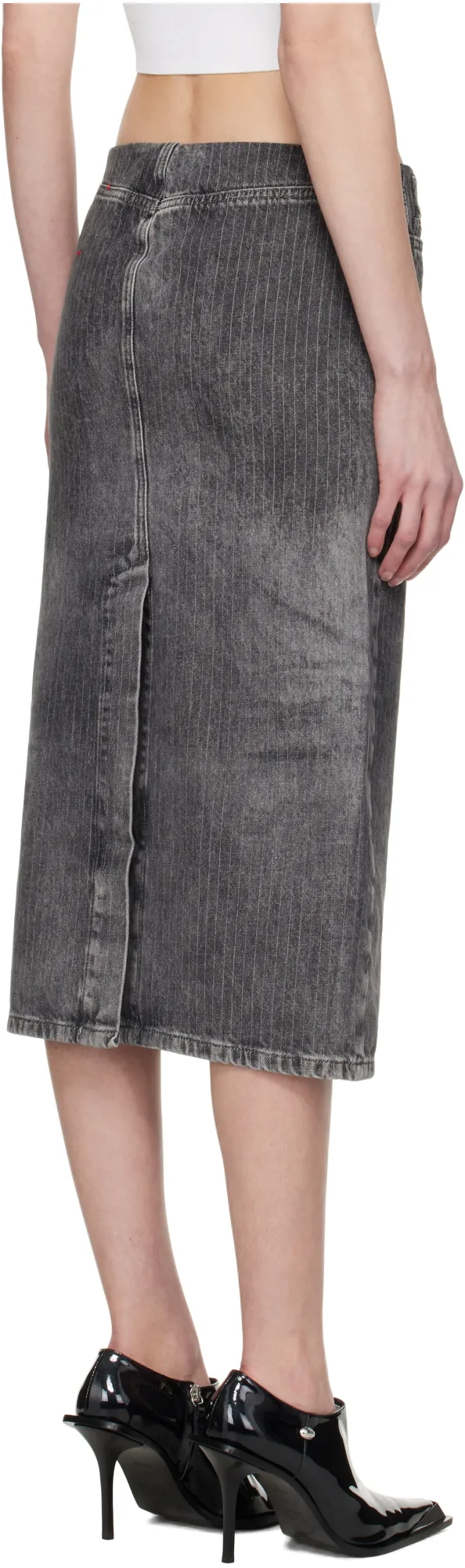 Midi Skirt In Tailoring Pinstripe Denim