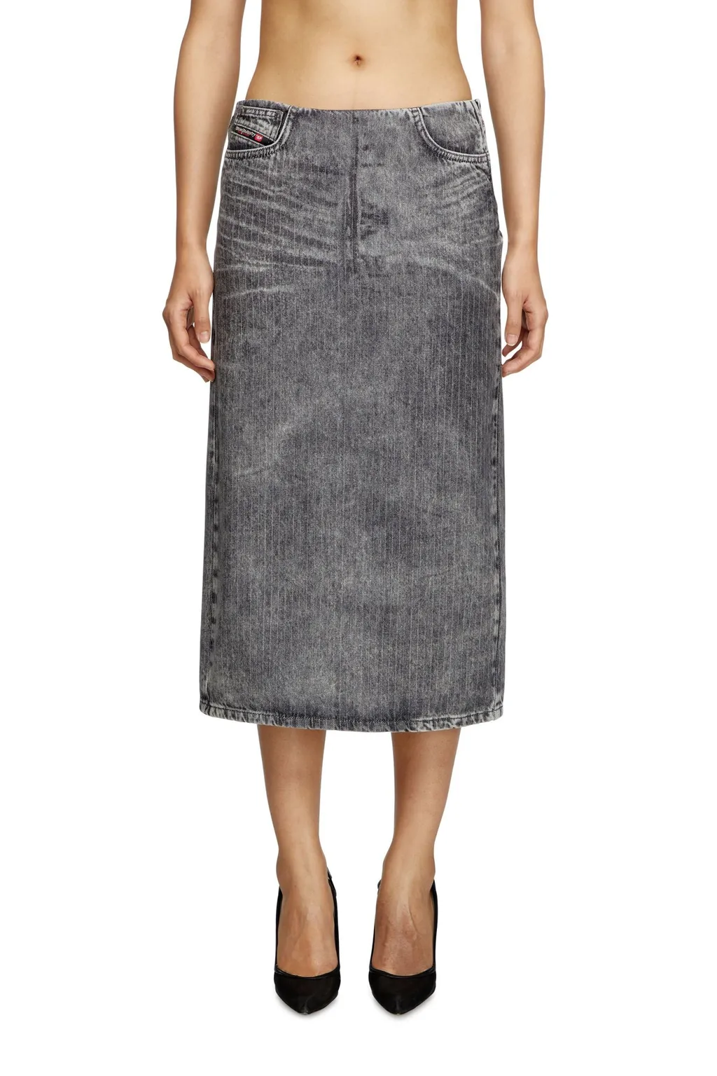 Midi Skirt In Tailoring Pinstripe Denim