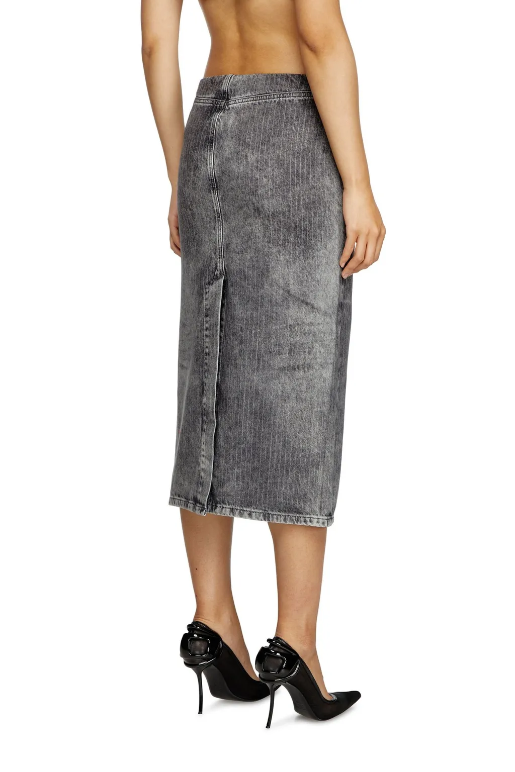 Midi Skirt In Tailoring Pinstripe Denim