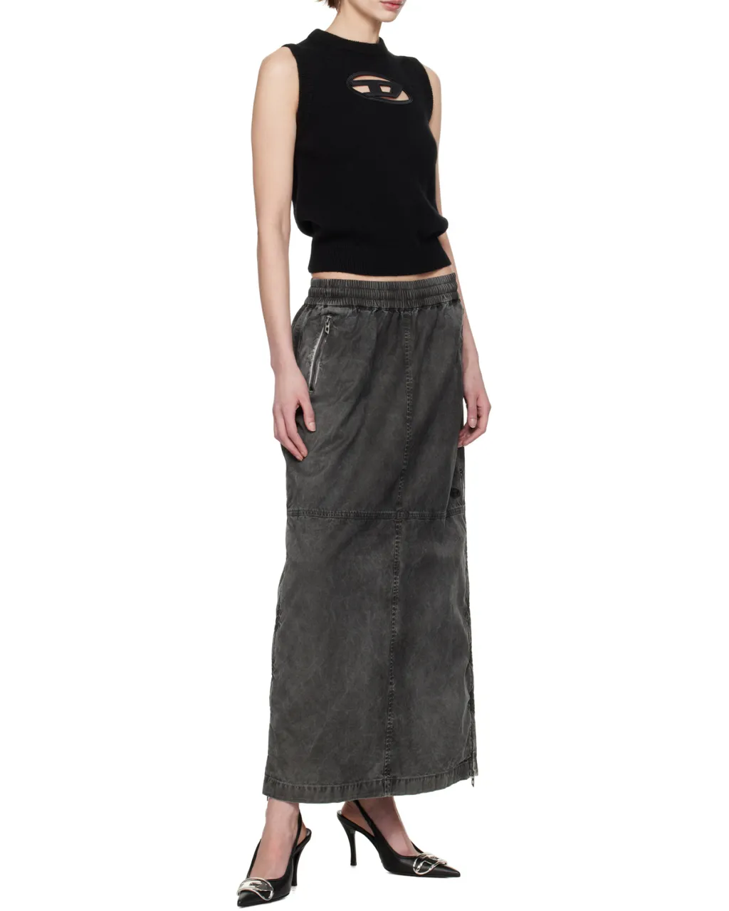 O-Hazel-Q2 Denim Maxi Skirt