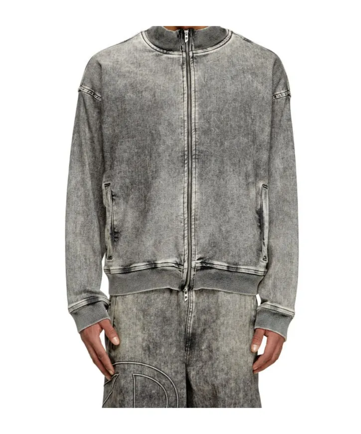 D-Carly-S Track Denim Zip-Up Jacket