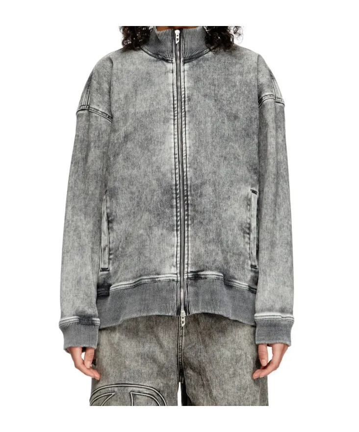 D-Carly-S Track Denim Zip-Up Jacket