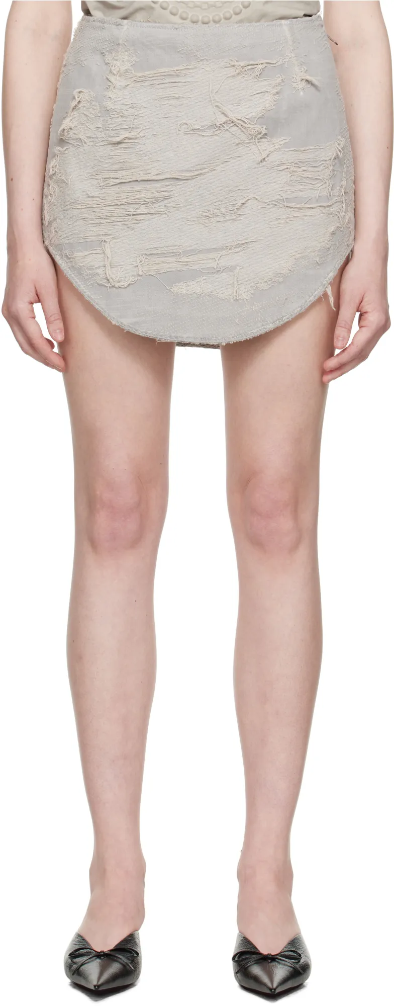 Distressed De-Ada-Fsg1 Denim Mini Skirt