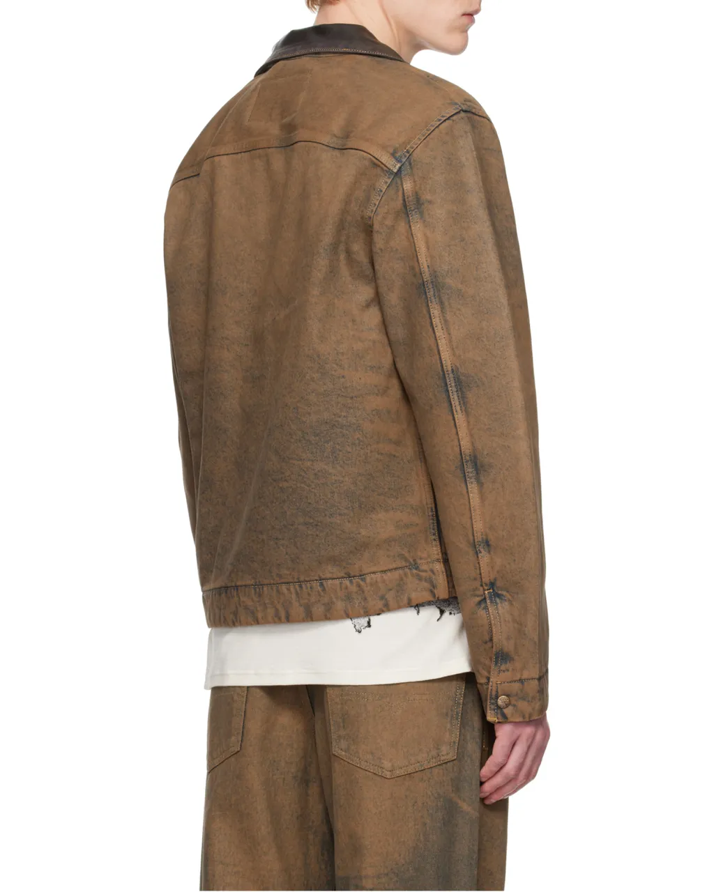 Coated Denim Padded Blouson Jacket