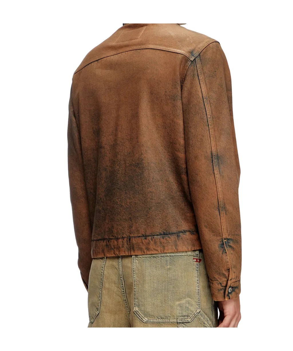Coated Denim Padded Blouson Jacket