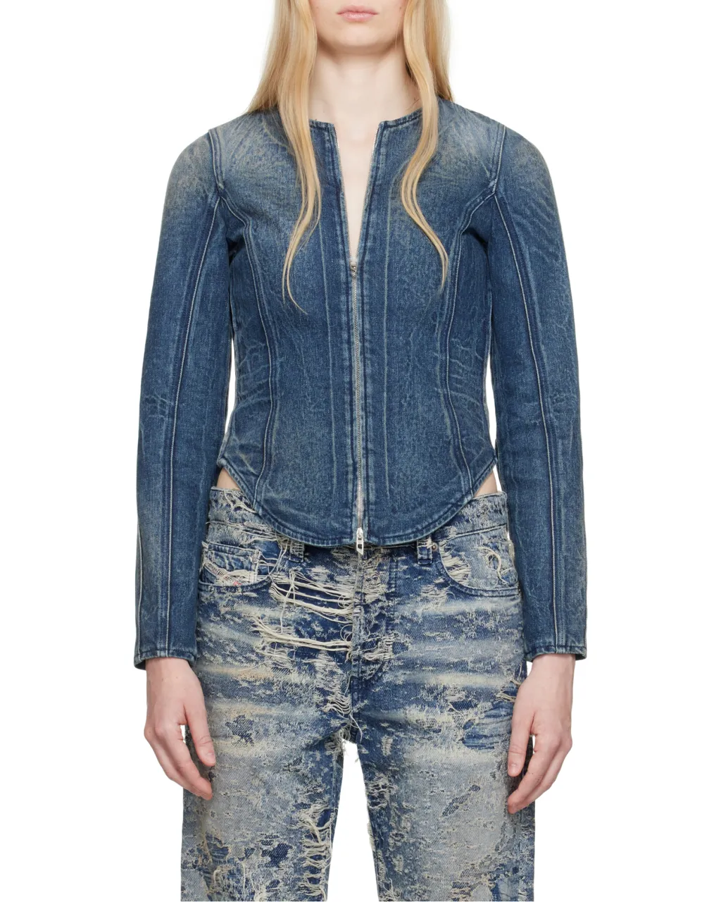 Zip-Up Denim Jacket