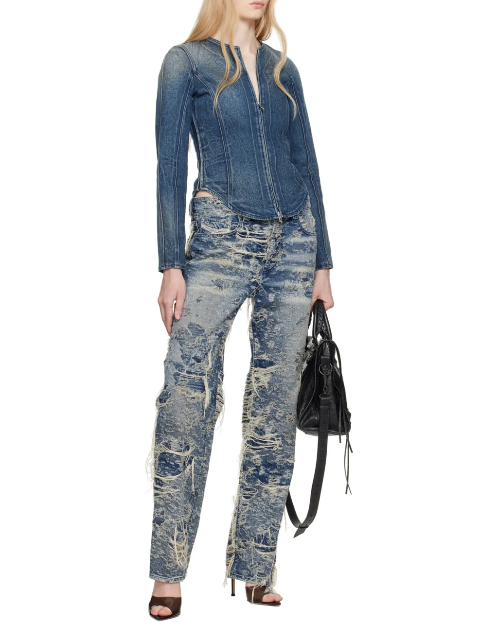 Zip-Up Denim Jacket