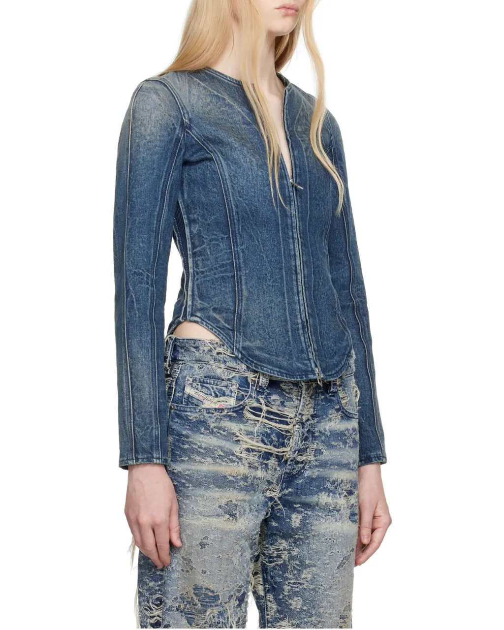 Zip-Up Denim Jacket