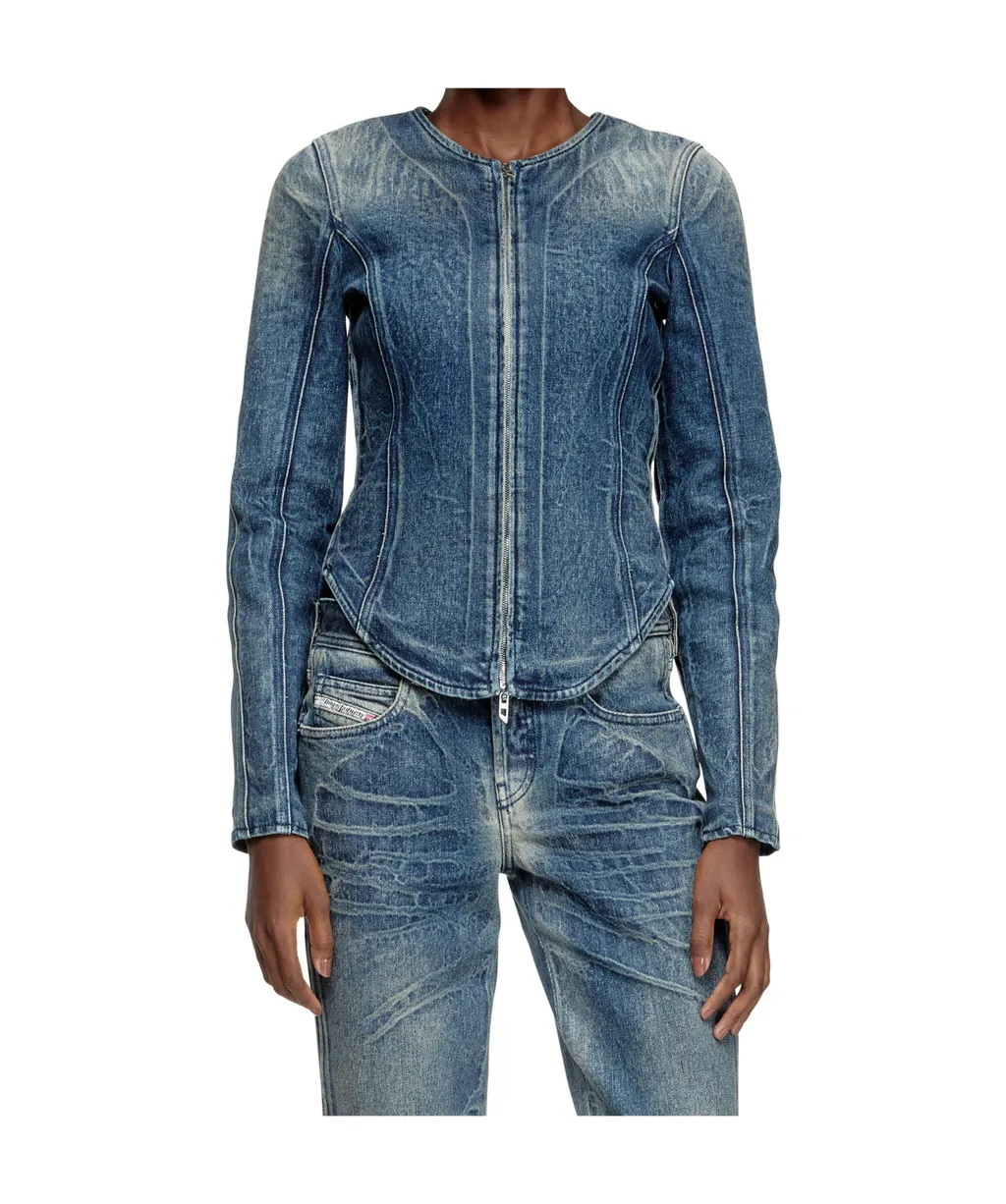 Zip-Up Denim Jacket