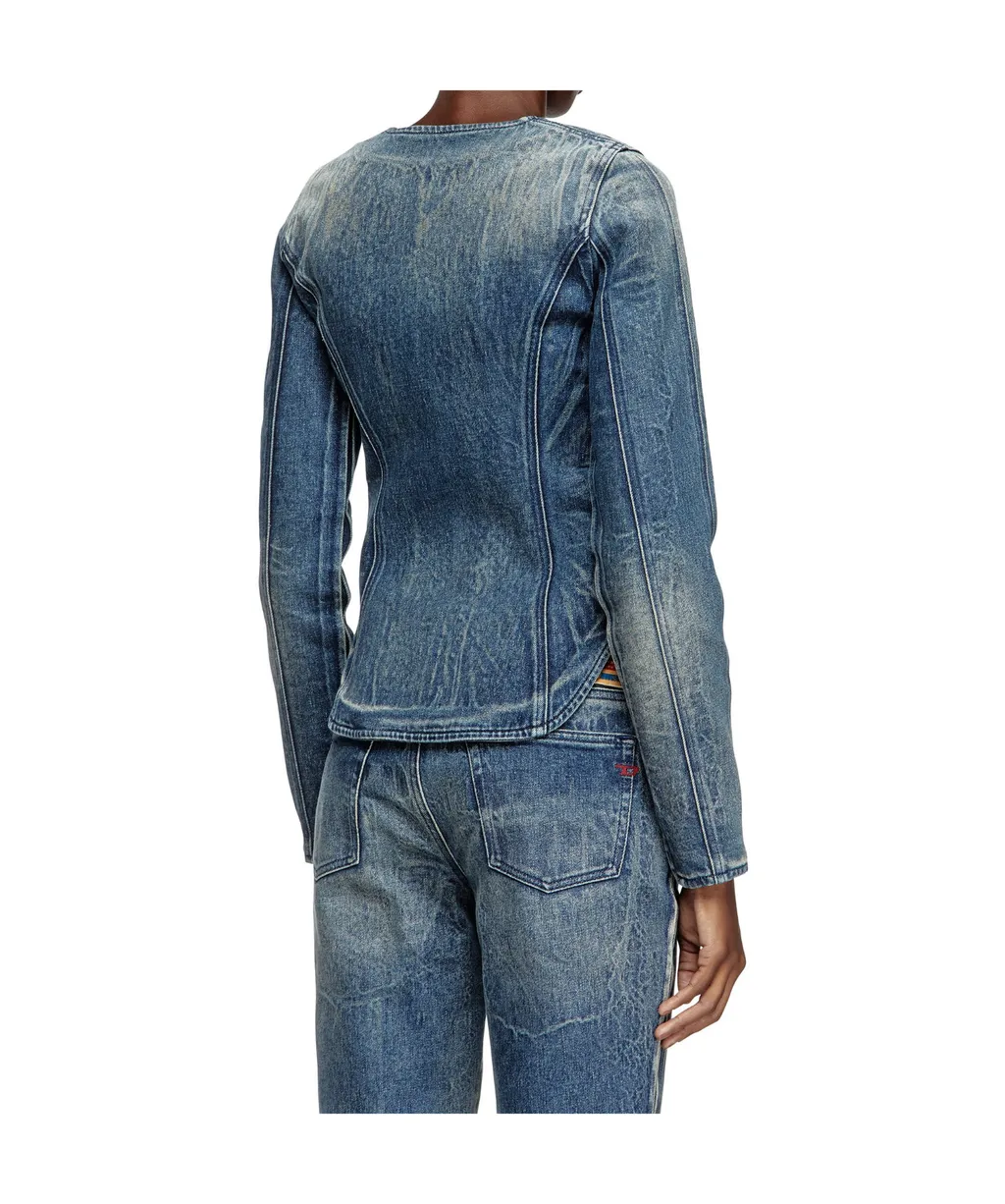 Zip-Up Denim Jacket