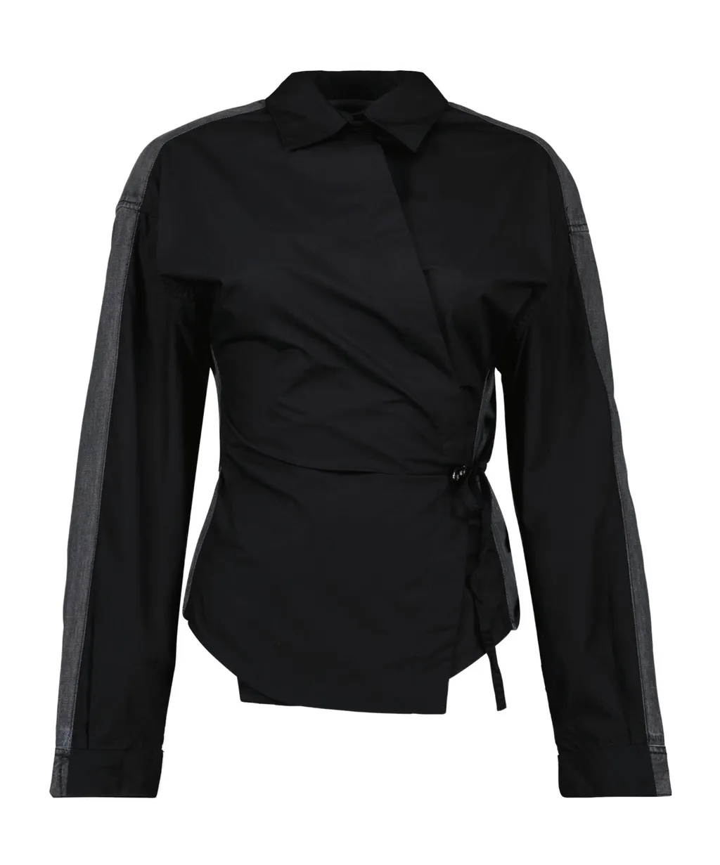 C-Delphi-Den Panelled Wrap Shirt