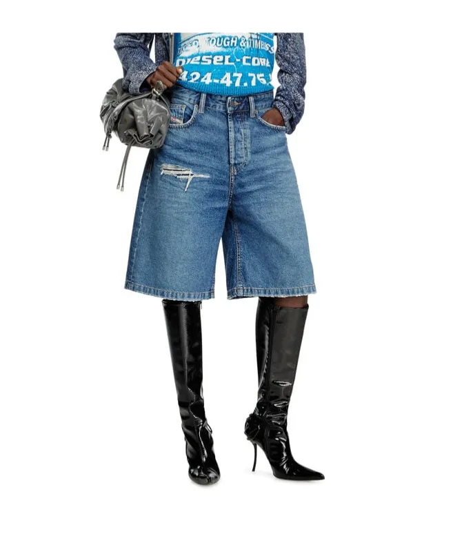 De-Sire-Short Ripped Denim Shorts