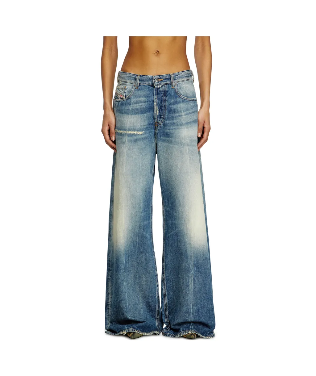 1996 D-Sire Wide-Leg Distressed Jeans