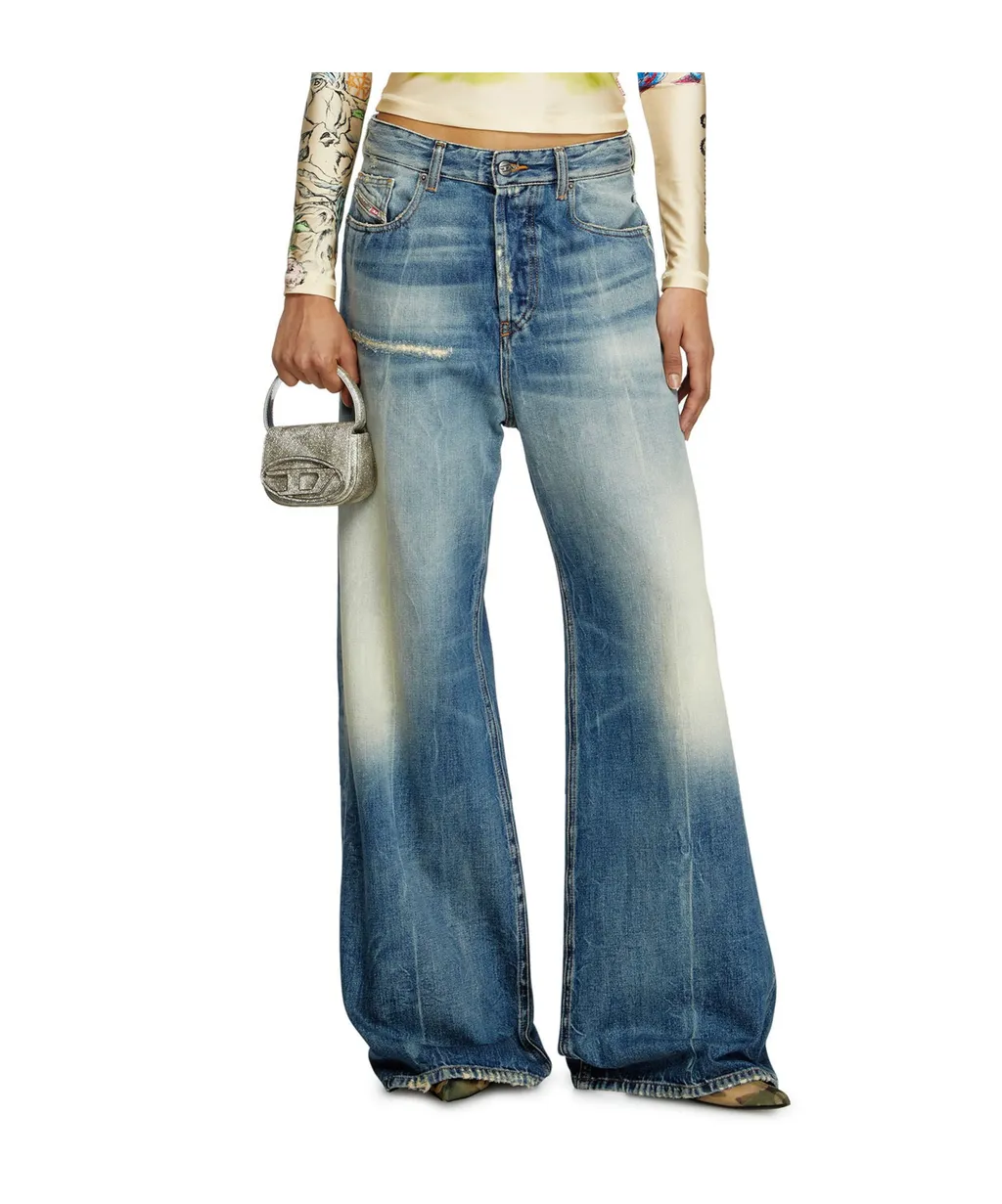 1996 D-Sire Wide-Leg Distressed Jeans