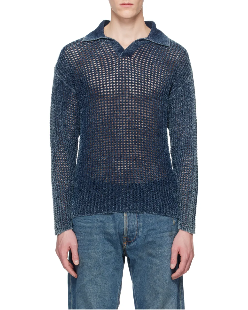 K-Squared Open-Knit Polo Jumper