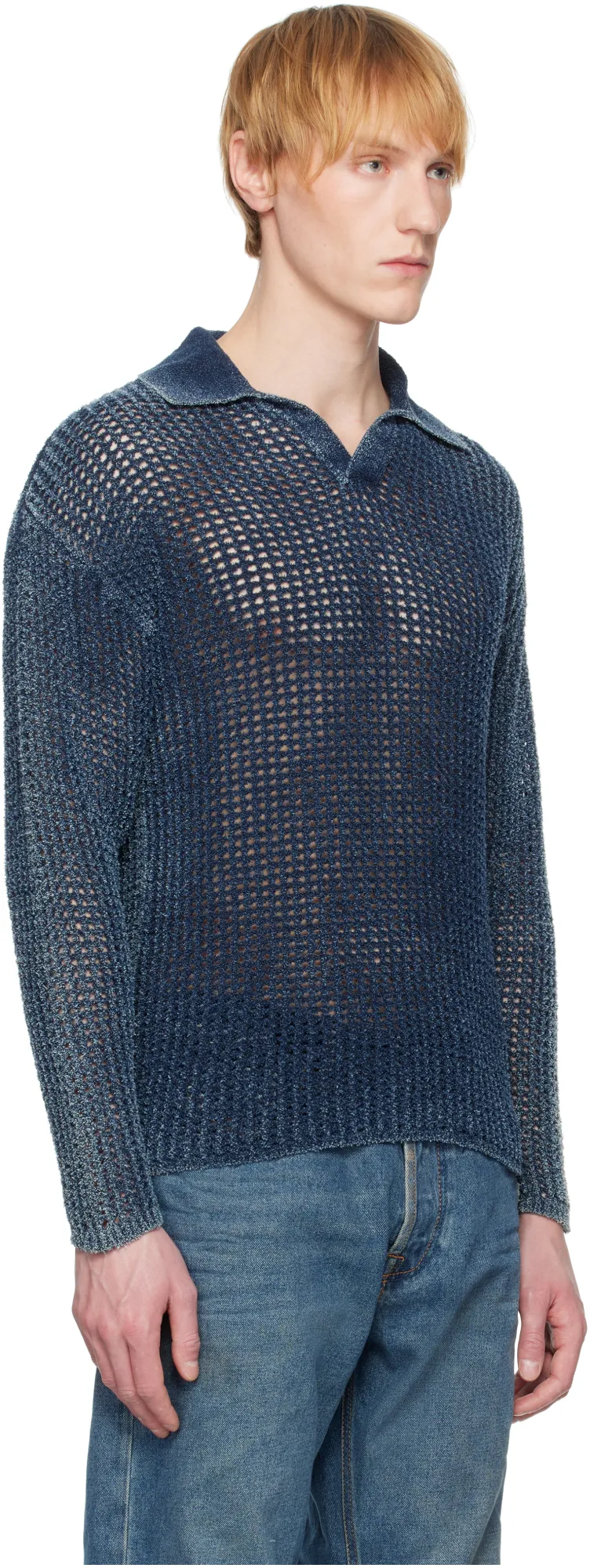 K-Squared Open-Knit Polo Jumper