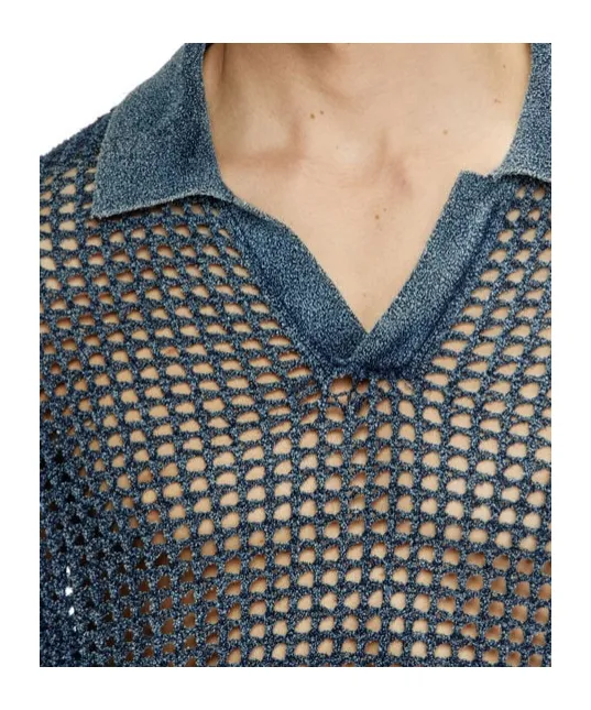 K-Squared Open-Knit Polo Jumper