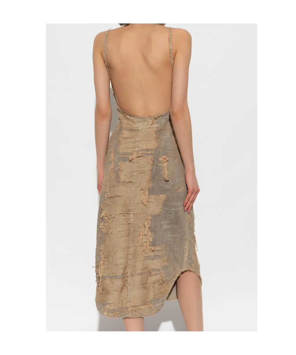 De-Vera-Fsg Distressed Floating-Thread Denim Dress