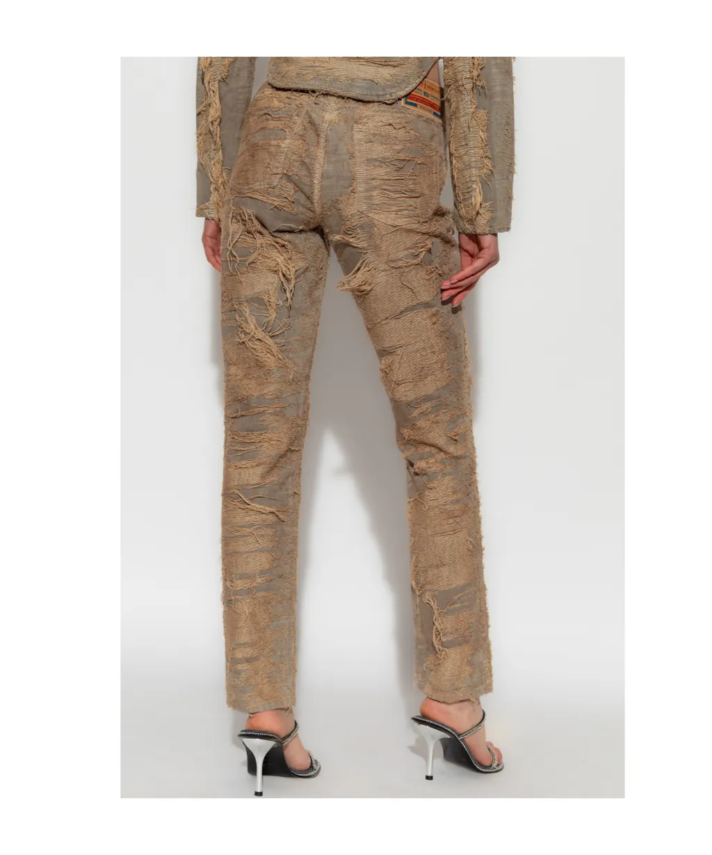 Floating-Thread Distressed Pants