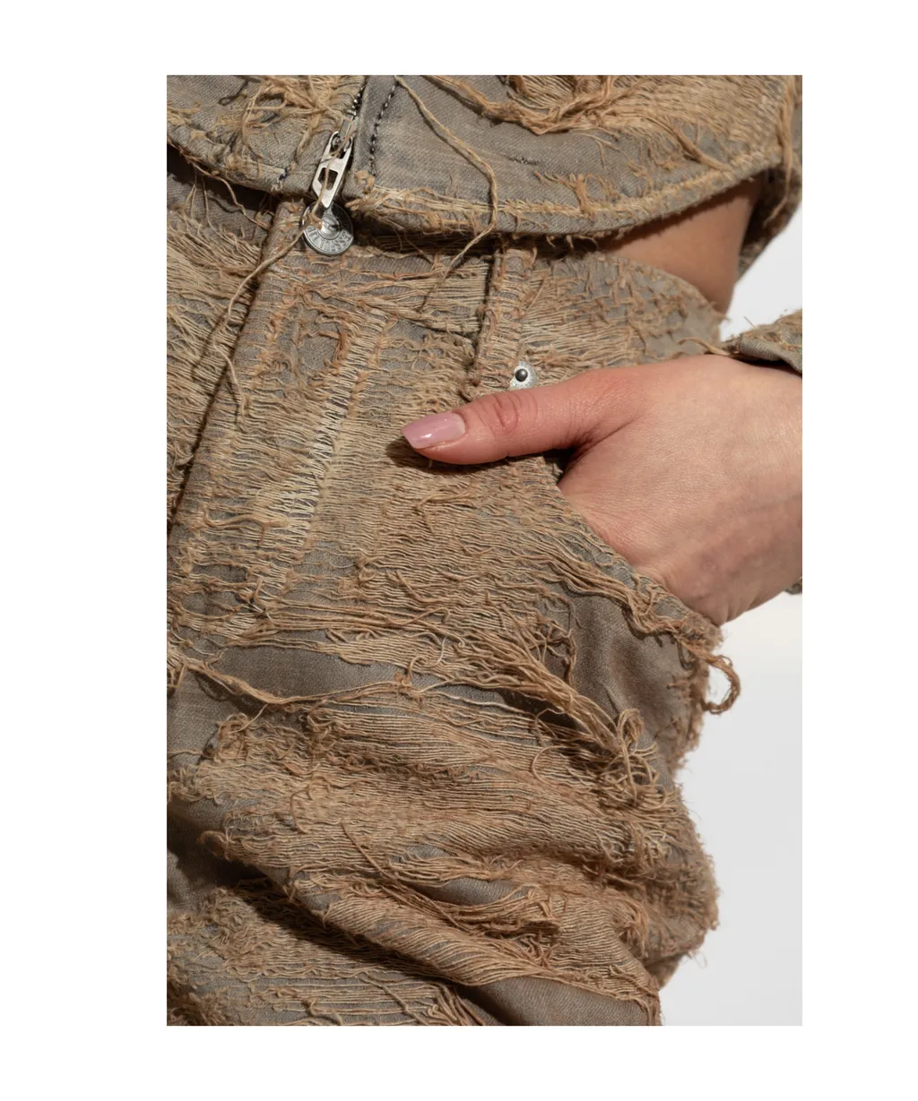 Floating-Thread Distressed Pants